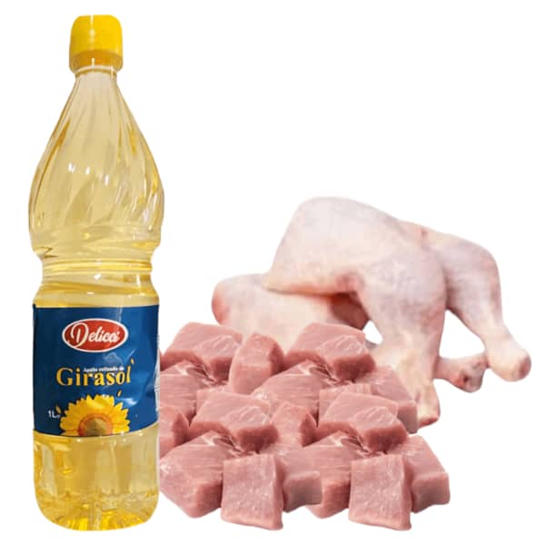 Combo(Aceite 1litro+ 5lb pollo + 1lb masas de cerdo)