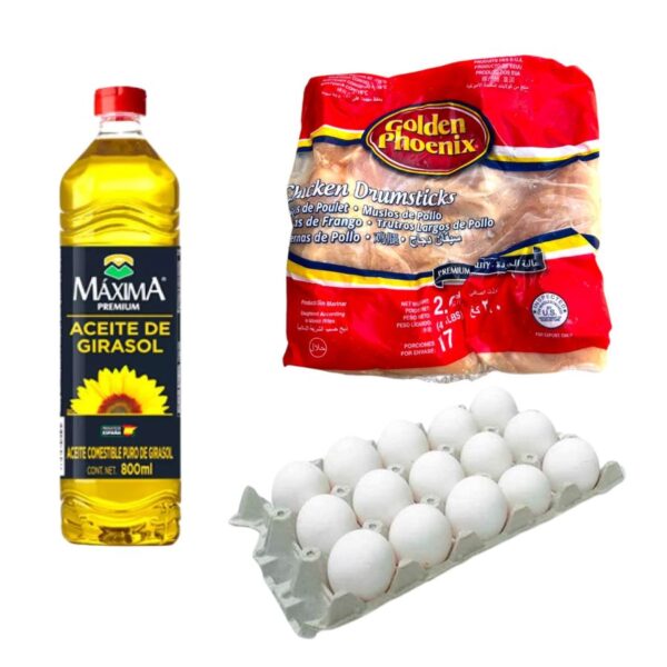 combo aceite pollo y huevo freshabana